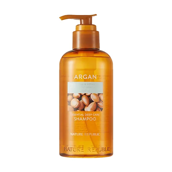 Mitrinošs šampūns ar argāna eļļu sausiem un bojātiem matiem Nature Republic Argan Essential Moisture Repairing Shampoo
